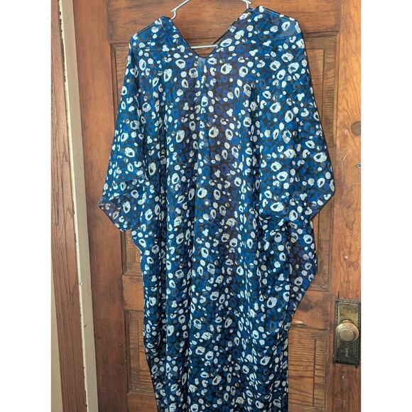 New cato womens one size cover up swim Pom Pom Blue Light Weight - Picture 5 of 8